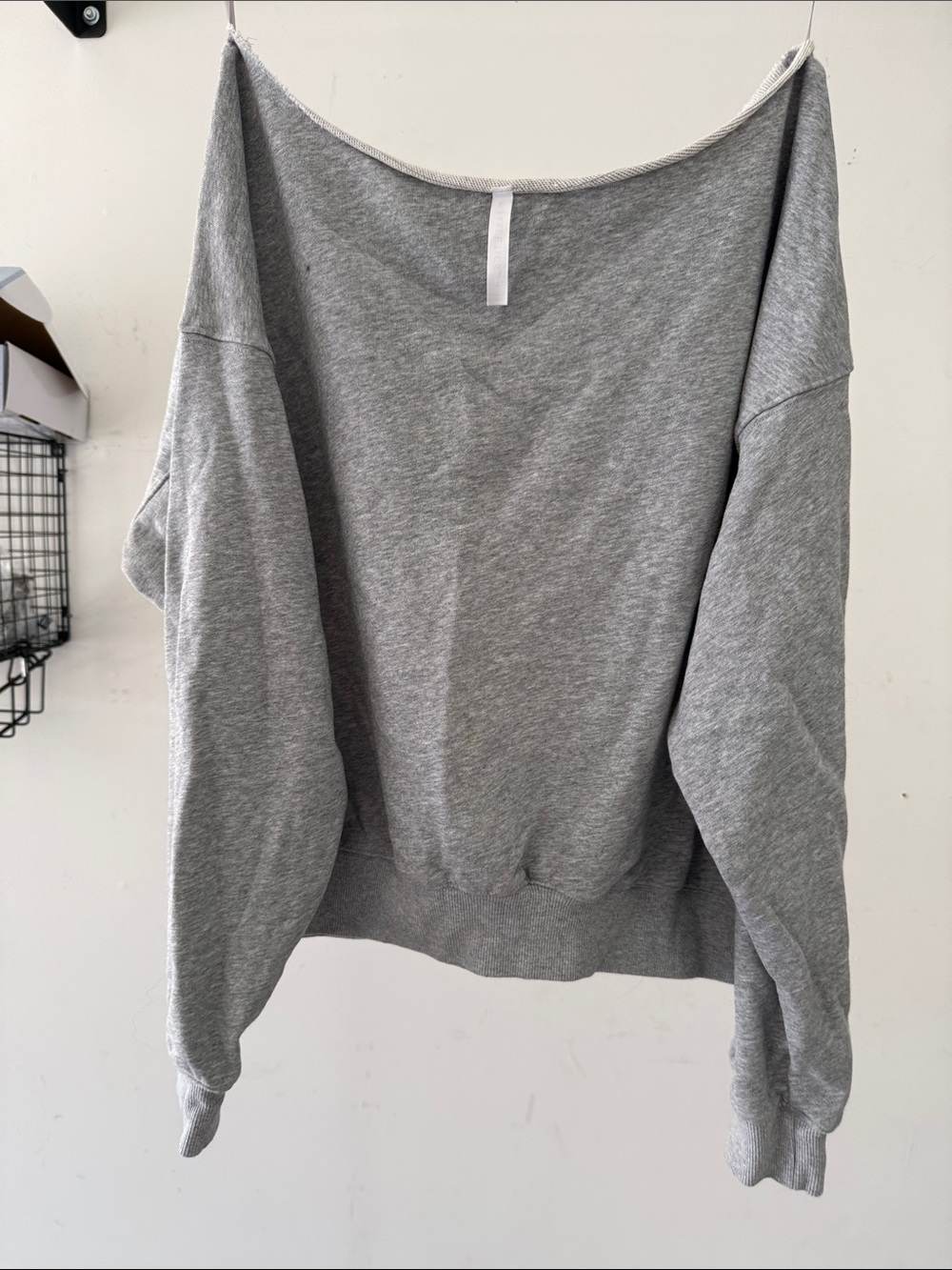 Fabletics Gray Off-the-Shoulder Pullover